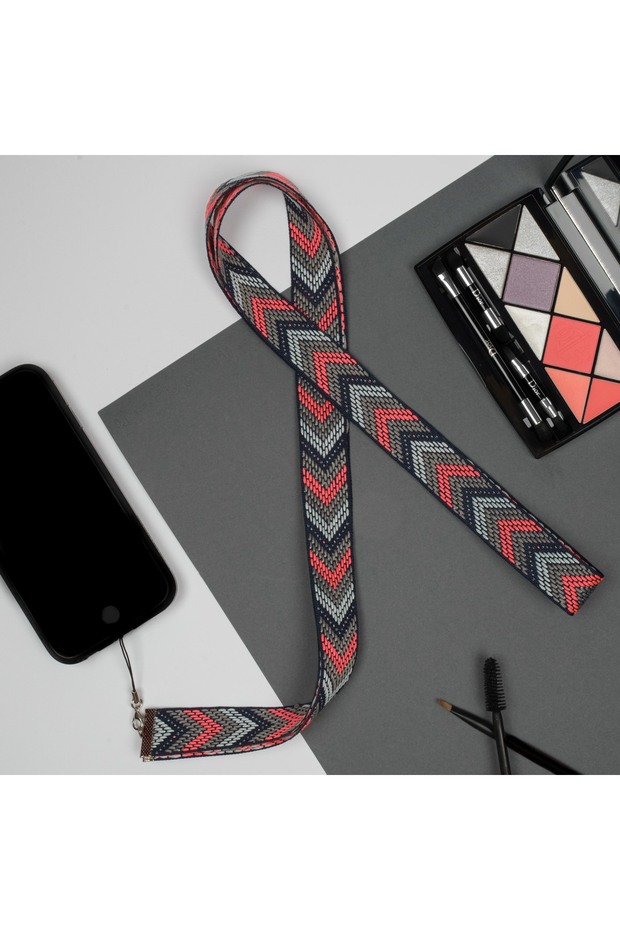 Generic Handmade Mobile Strap - Dark Blue & Grey