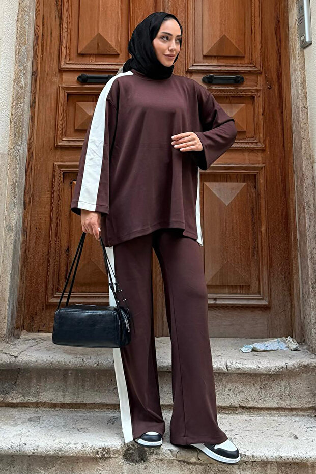 Side Stripe Suit Z5713 Brown