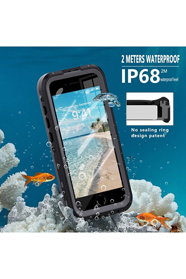 Case for iPhone 16e, Waterproof IP68 Case, Full Body, Protection, Water and Dust Resistant, Black - 3