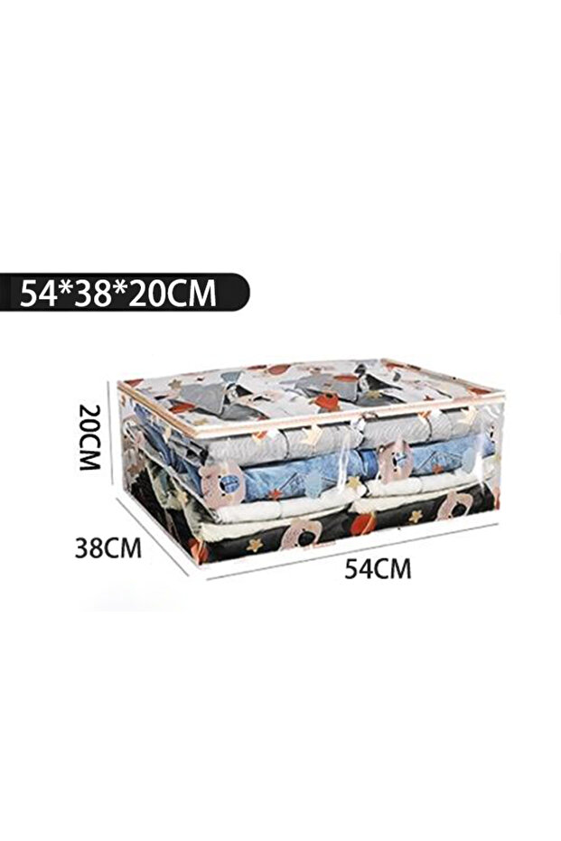 حقيبة تخزين الملابس، مع نافذة شفافة، للألحفة والبطانيات والفراش - 2