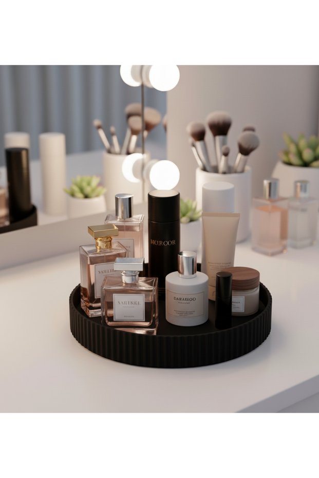 Multi-Purpose Makeup Jewelry Organizer – Black Cosmetic, Perfume and Buckle Organizer-15 cm