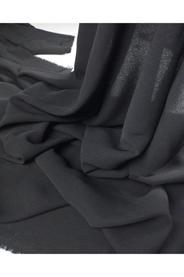 Crepe Fabric in Black Color (Width 140 cm X Length 200 cm)