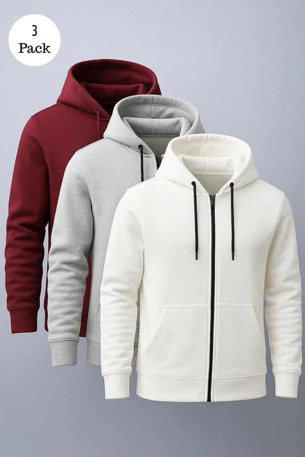 Men's Hooded Oversized 3-Pack Sweatshirt