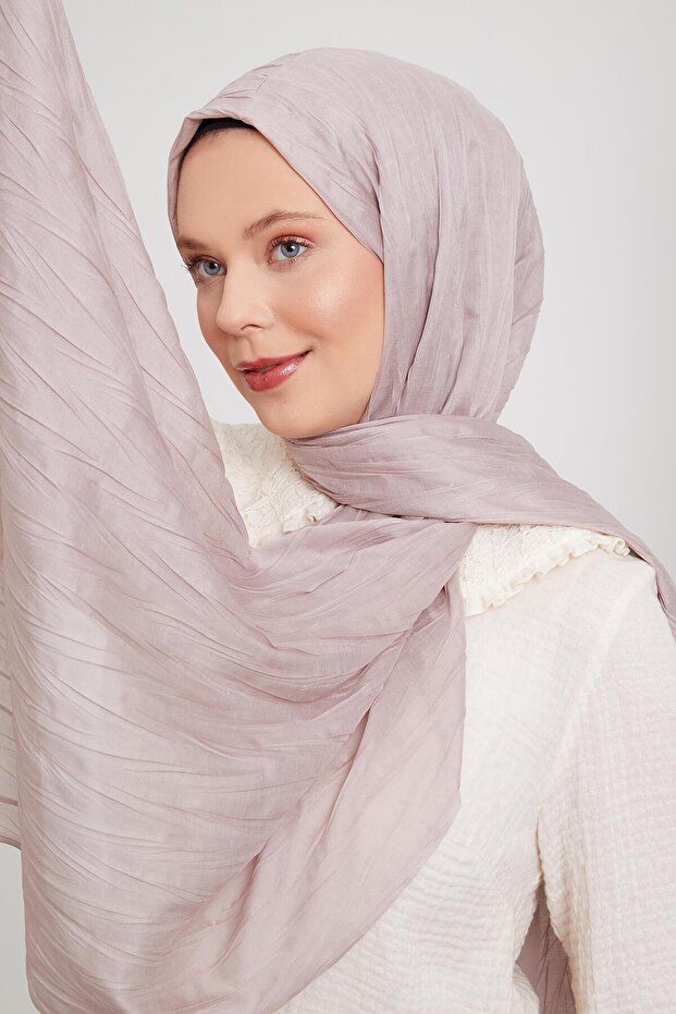 Vizon Pliseli Pamuklu Şal - 2