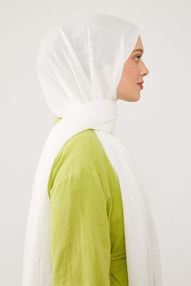 Beyaz Junset Şal - 4