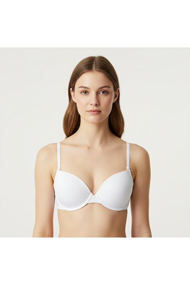 Women's Unpadded Strapless White Color Bra Bb2017