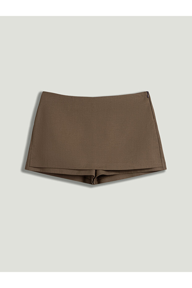 Düşük Bel Mini Şort Etek - 6