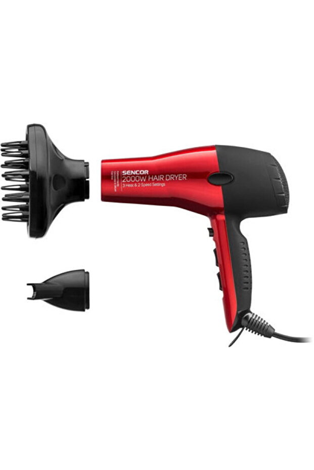 SHD 6701RD 2000W, 3 temperature settings Red - 2