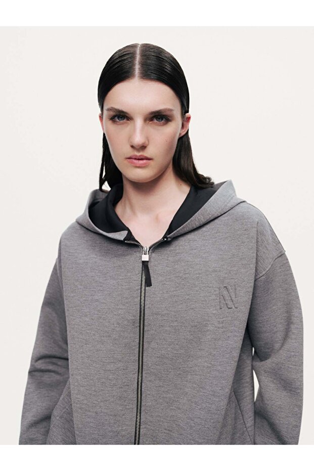 Kapüşonlu Logolu Sweatshirt - 2