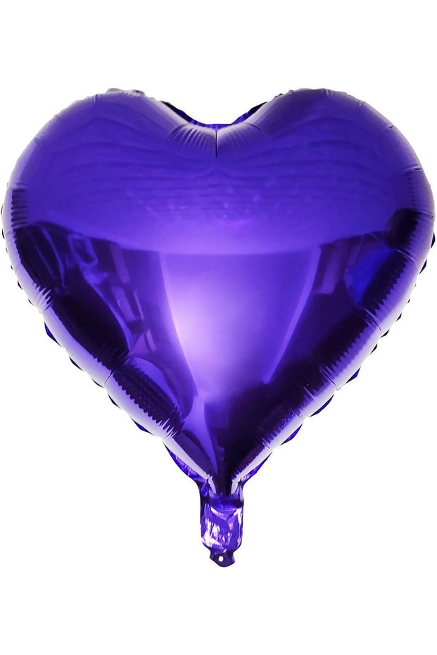 Purple Heart Foil Balloon 45cm All Colors Compatible with Air and Helium