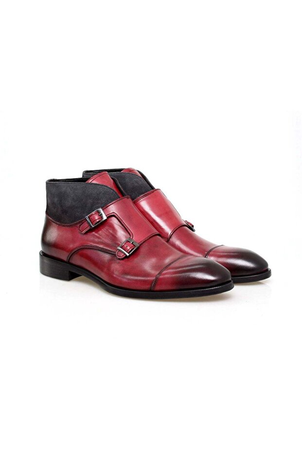 Bordo Color Laceless Genuine Leather Men's Shoes