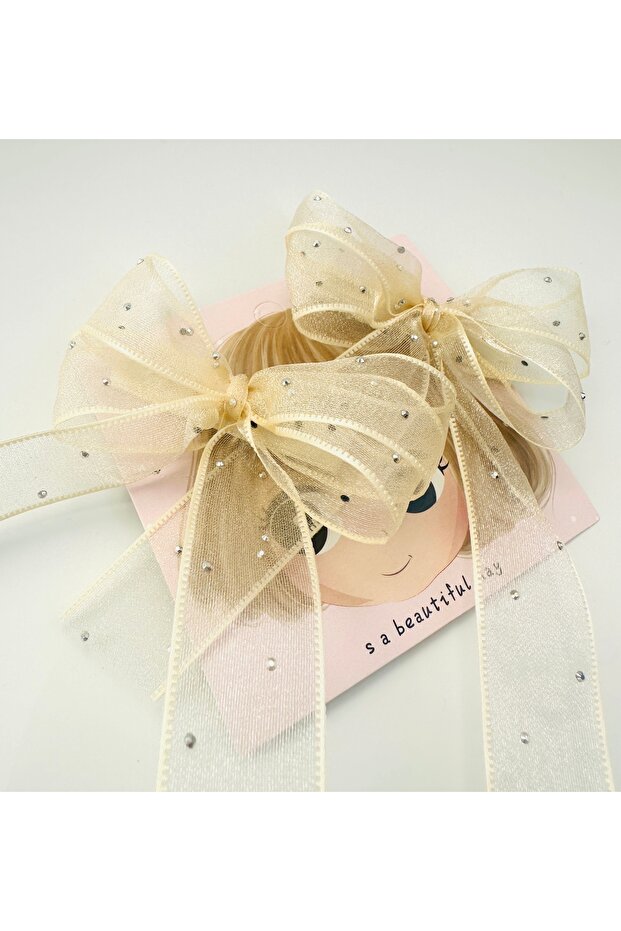 مشبك مزدوج على شكل فيونكة من التول - 1