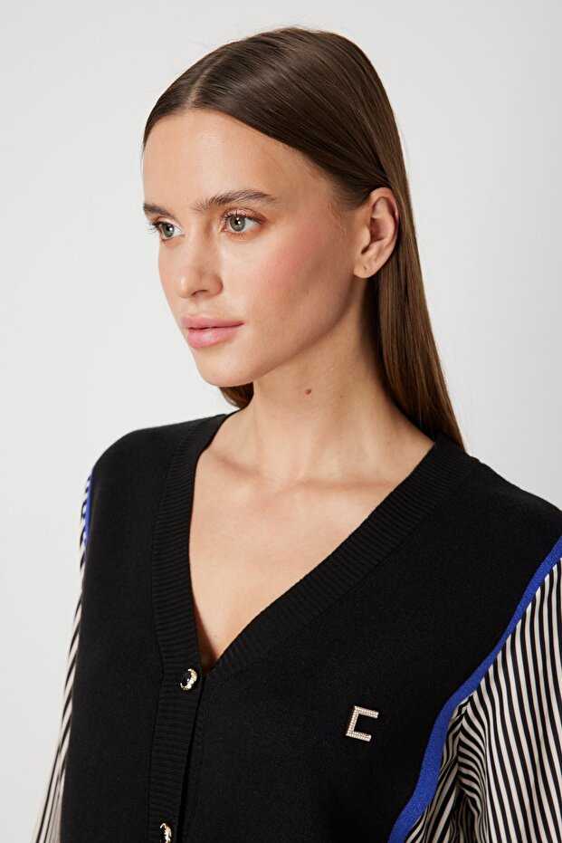 Mix Kumaş Gömlekli Bluz - 3