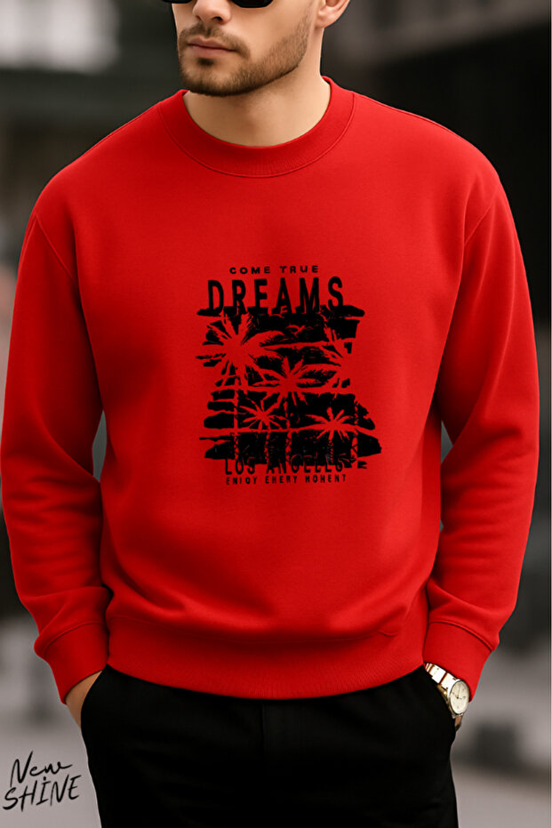 سويت شيرت Come True Dreams مطبوع برقبة دائرية