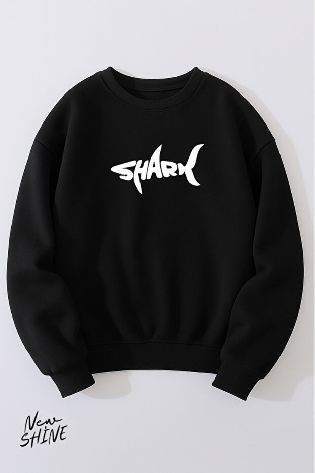 سويت شيرت Shark مطبوع برقبة دائرية