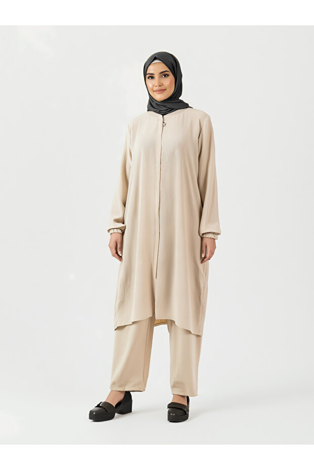 Women's Cotton Lightweight Double Pocket Hajj and Umrah Two-Piece Set