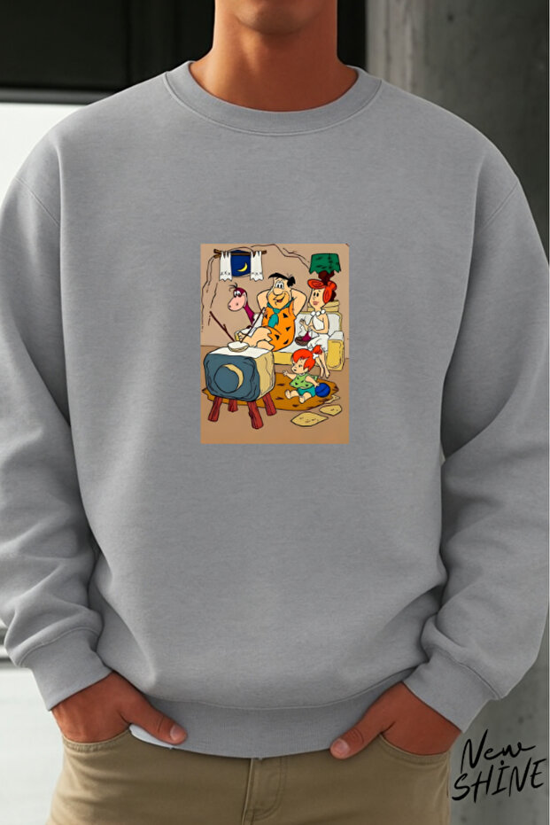 Çakmaktaş Family Printed Crew Neck Sweatshirt