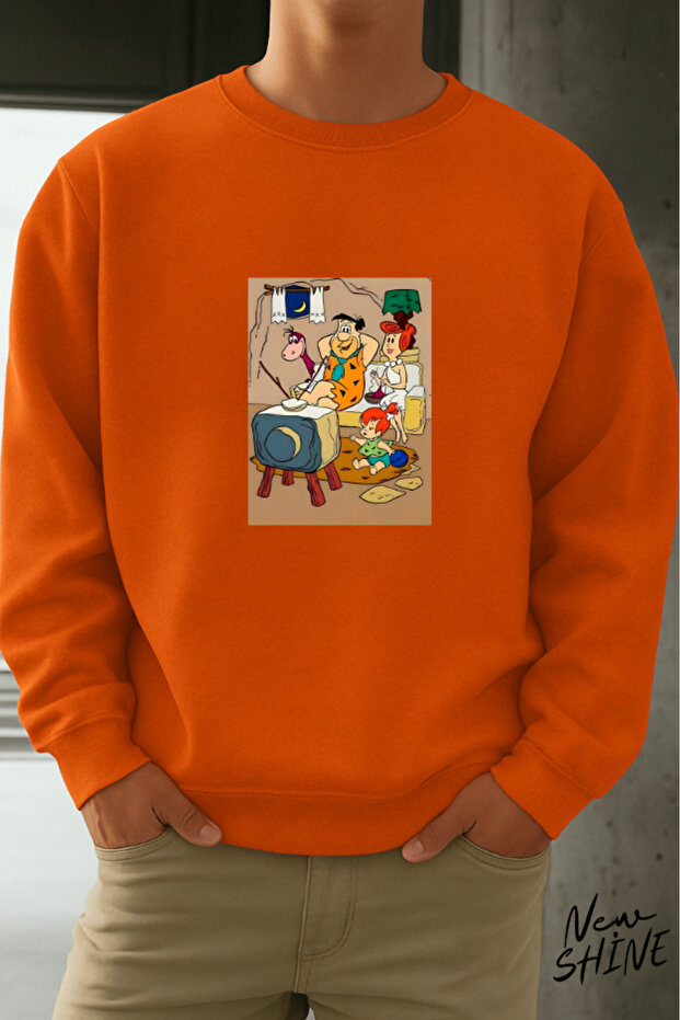 Çakmaktaş Family Printed Crew Neck Sweatshirt