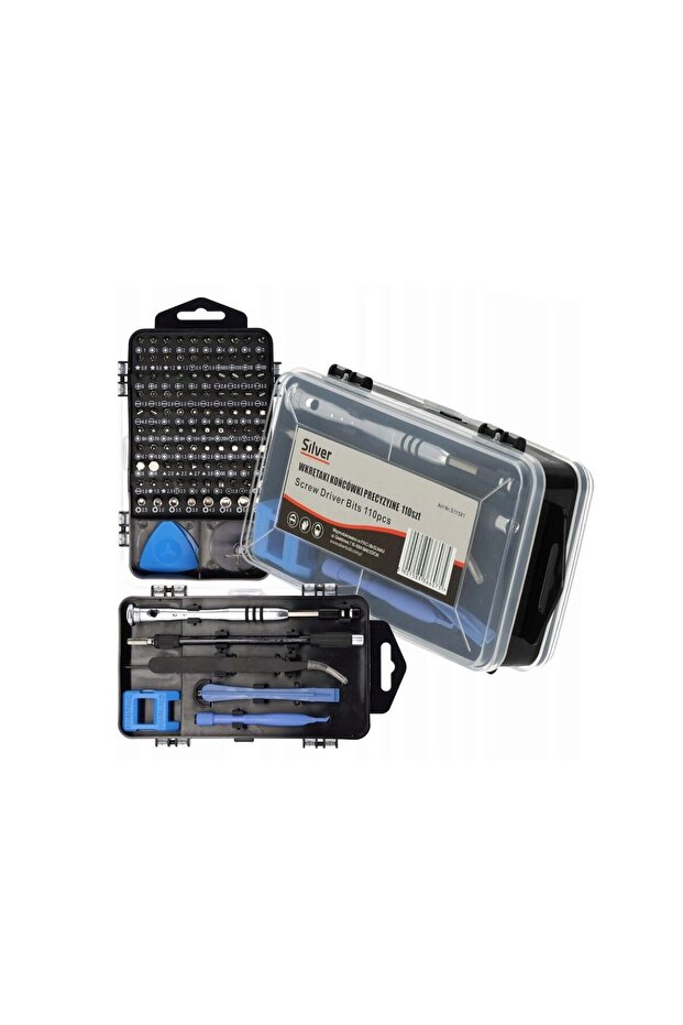 110-piece set, precision screwdriver head, bits, - 1