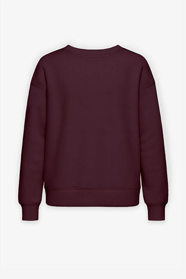 Світшот Bordo Şardonlu Basic Oversize - 5