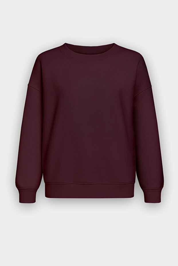 Світшот Bordo Şardonlu Basic Oversize - 4