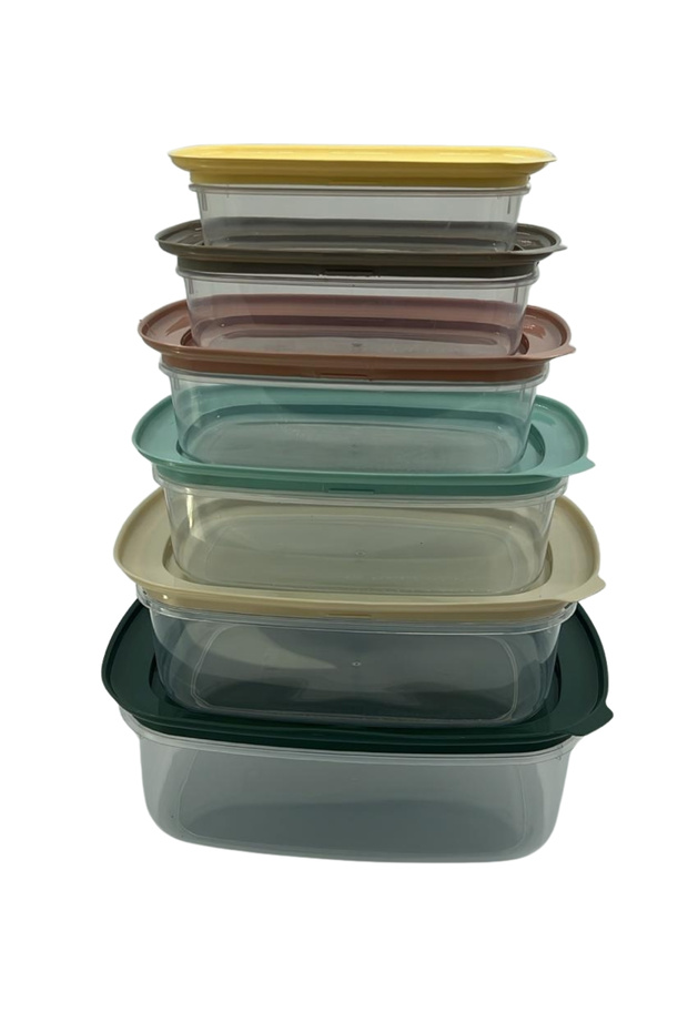 مجموعة حاويات تخزين بلاستيكية مكونة من 6 قطع - 5