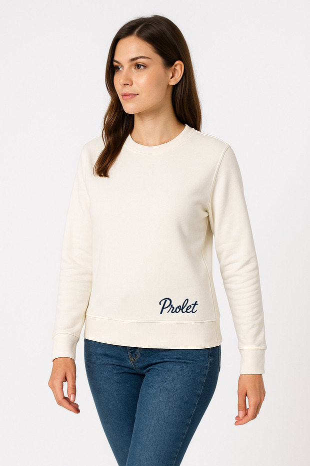 Kadın Basic Crewneck Sweatshirt - 1