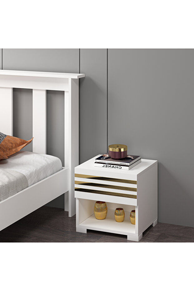 Mdf Beyaz Komodin Raysız AG1003 - 2