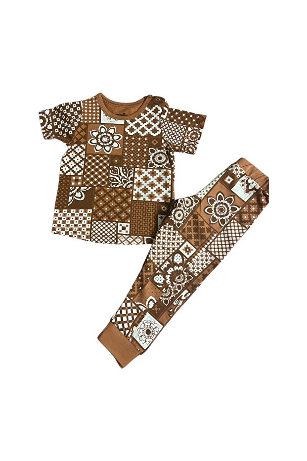 طقم مزدوج بنقشة القرفة - 2