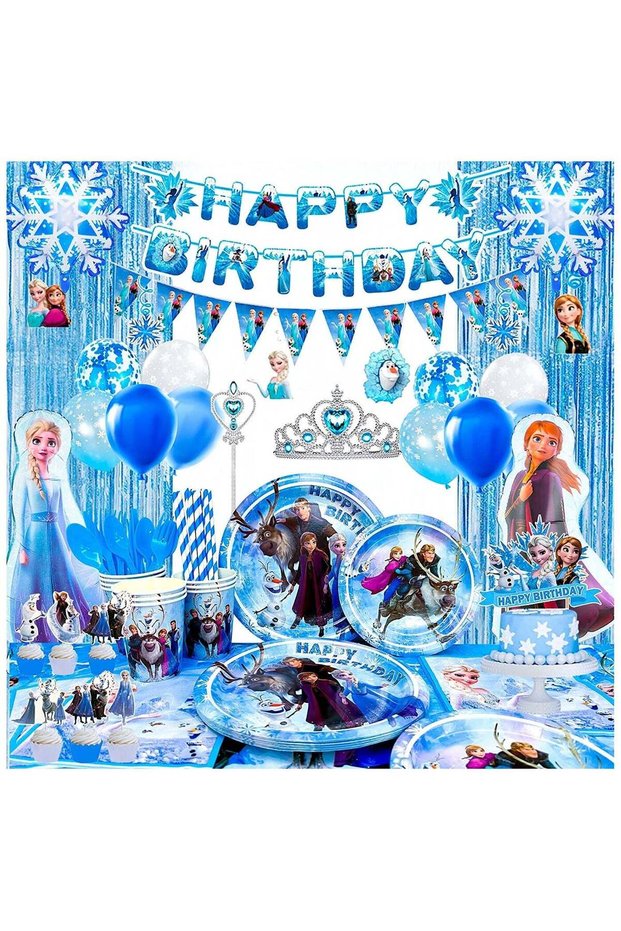 Frozen Birthday Party Decorations for 10 Guests, 145pcs Frozen Disposable tableware Set