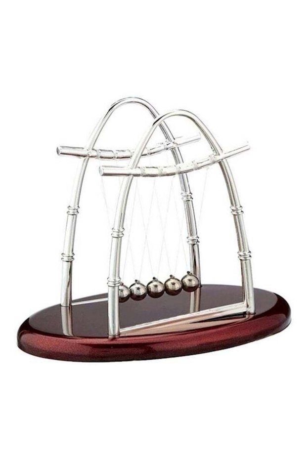 Newtons Cradle Balance Balls Physics Pendulum Science Desk Office Decoration Toy White/Brown