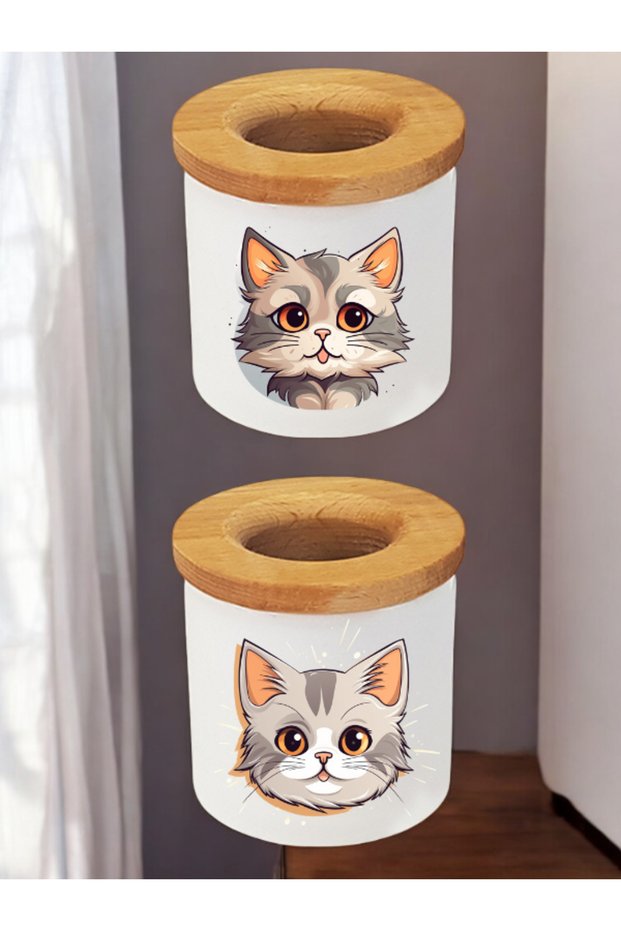 Lovely Cat 2-Piece Pen Holder - Animal Pen Holder, Pen Holder in Animal Shape, Animal Pen Holder