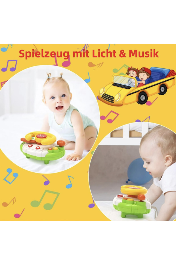 Interactive steering wheel for babies, console type - 3