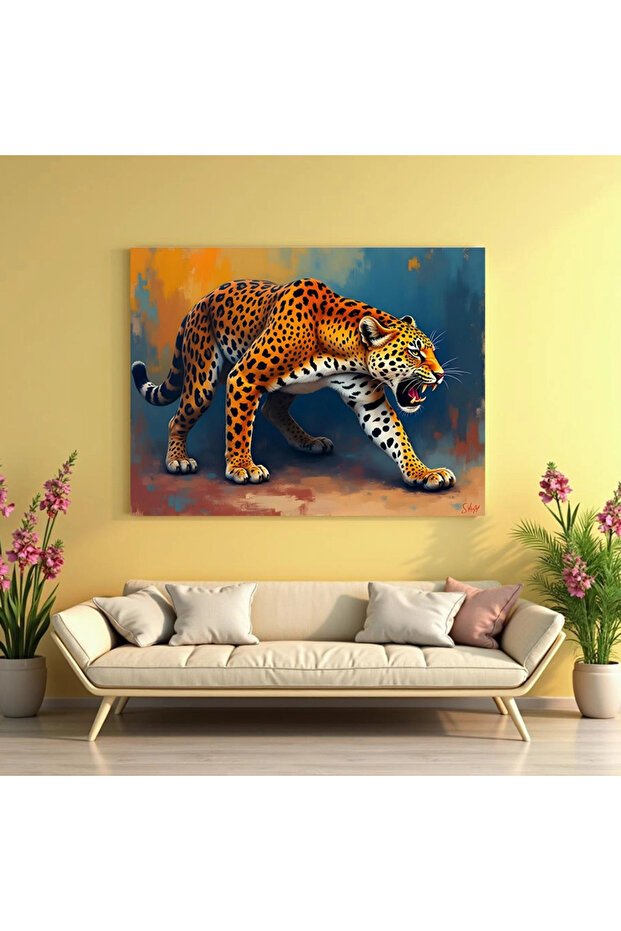 Painting - Fierce Leopard - Canvas on frame - 1