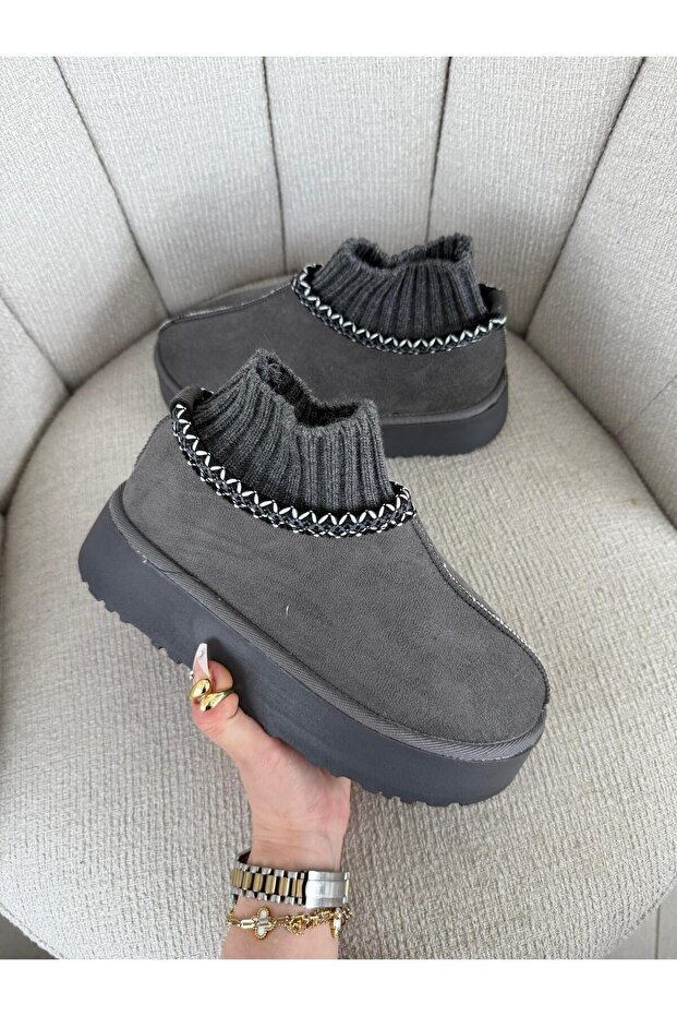 KADIN BOT ÇORAP PLATFORM GRİ - 3