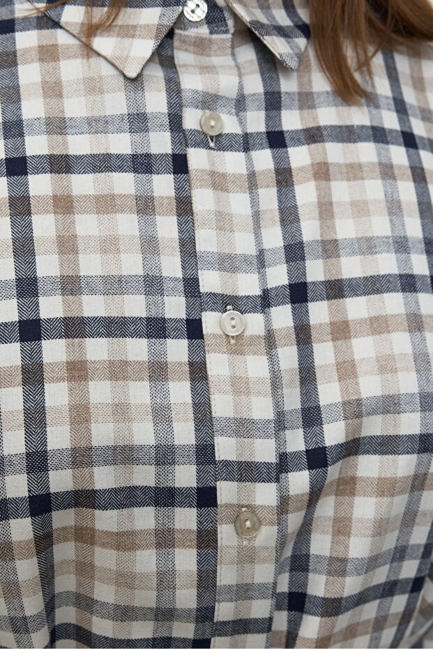 Ekose Gömlek Beyaz - 3