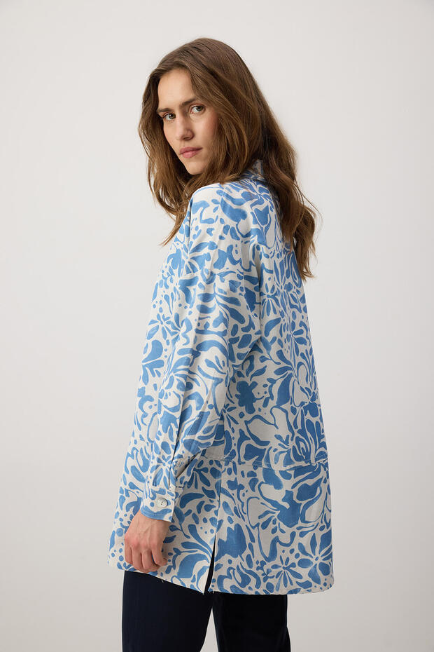 تونيك من الكتان المنقوش ذو الملمس المميز - 3