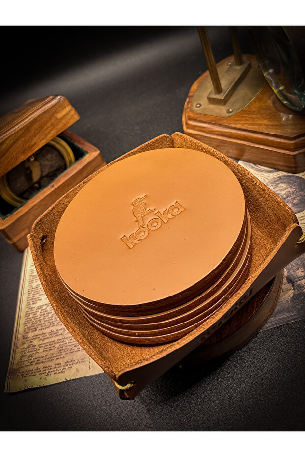 Leather Handmade Coaster - (the Most Suitable Plated Premium Genuine Calf Leather for Hot and Cold Liquids)