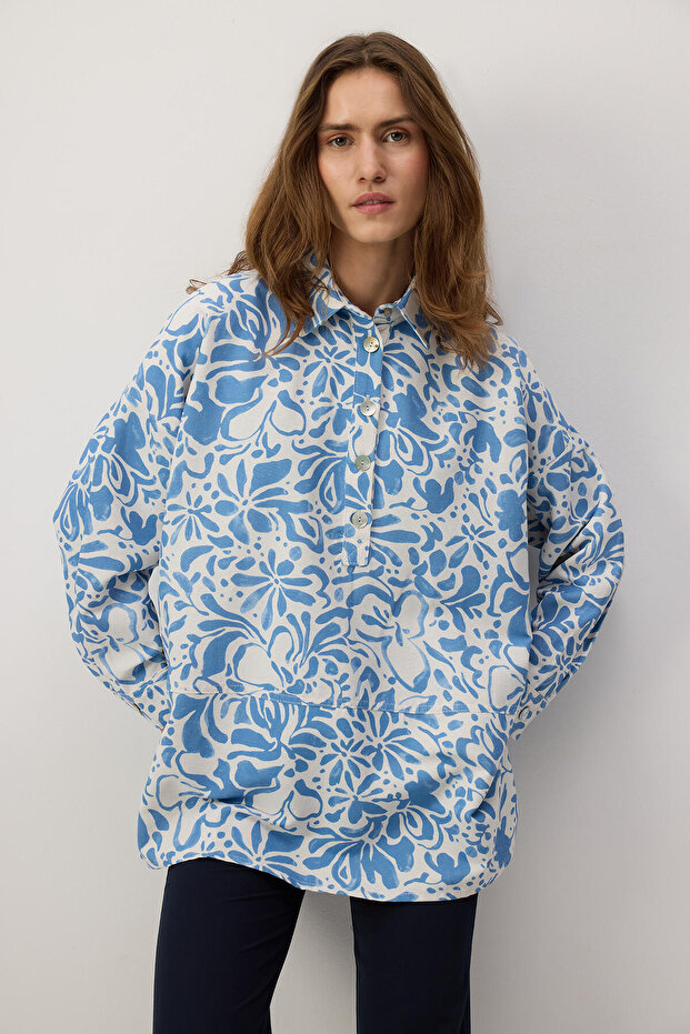 تونيك من الكتان المنقوش ذو الملمس المميز - 2