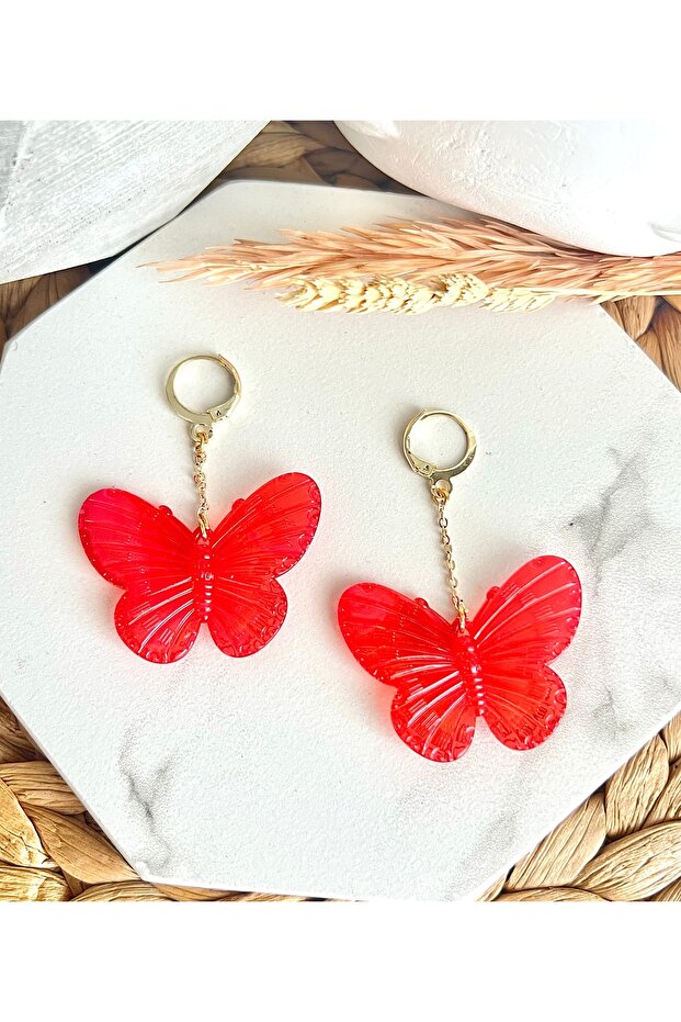 Red Butterfly Earrings