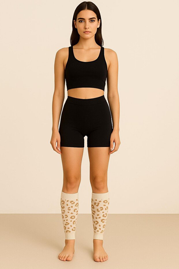 3 Basic Patterned Leggings with Cotton Content - 5