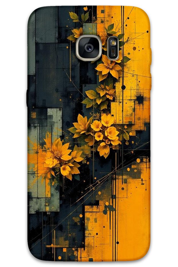 Samsung Galaxy S7 Edge Case Hd Pattern Printed Back Cover - Yellow Flowers