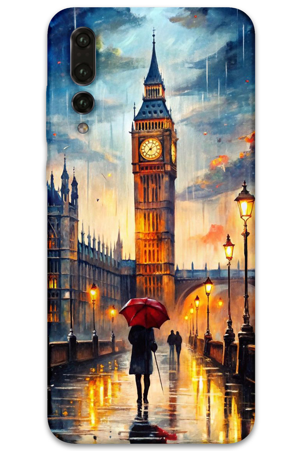 غطاء خلفي لهاتف هواوي P20 Pro بنمط HD مطبوع - برج الساعة