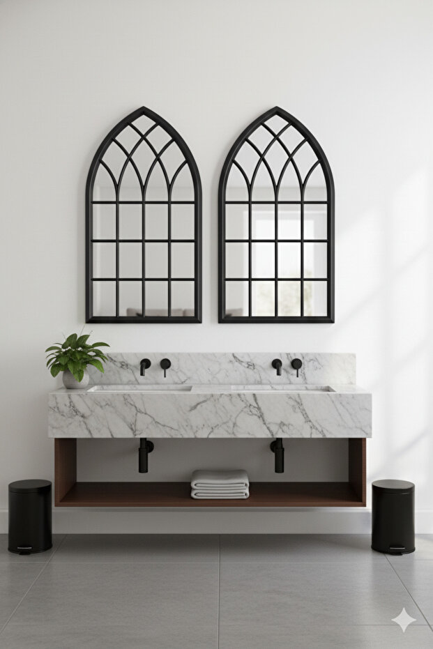 Elegant mirror set with a luxurious frame, adding a touch of sophistication to any space. 92 x 51 cm - 1