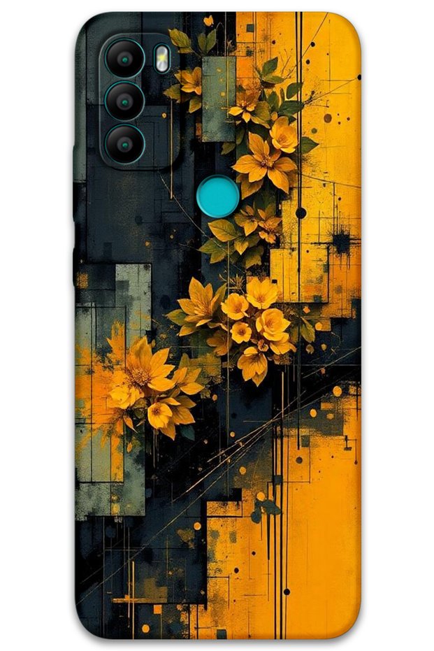 General Mobile Gm 21 Plus Case Hd Pattern Printed Back Cover - Yellow Flowers
