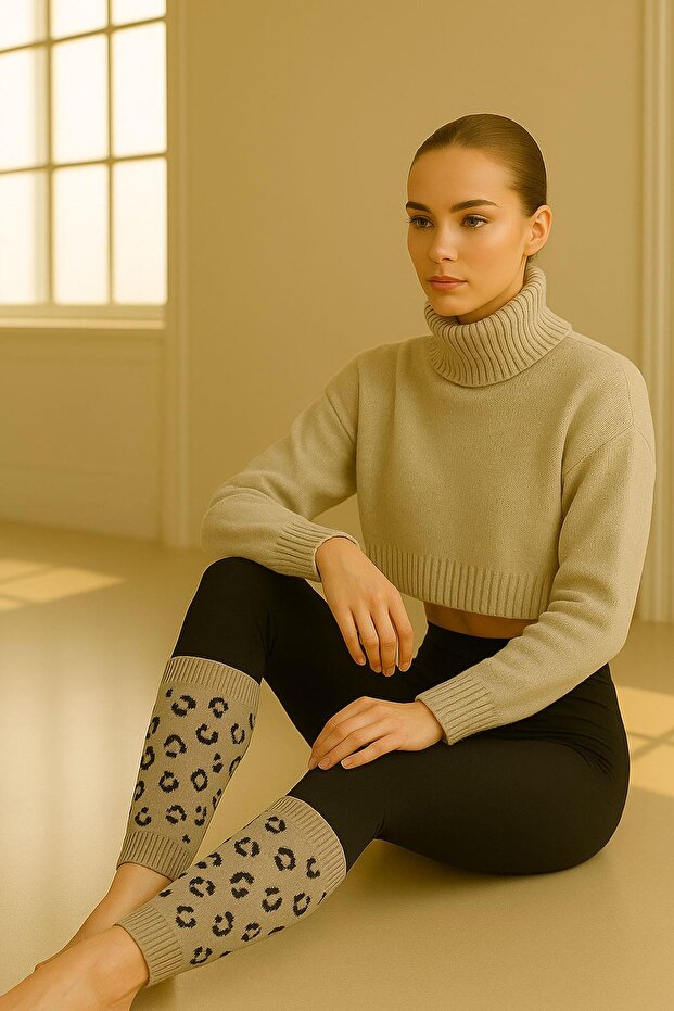 3 Basic Patterned Leggings with Cotton Content - 6