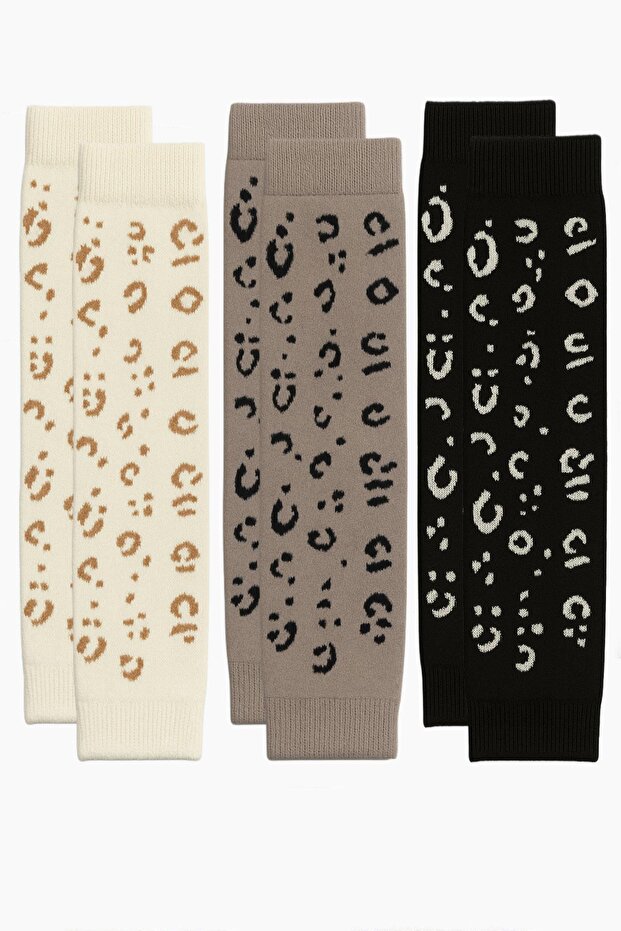 3 Basic Patterned Leggings with Cotton Content - 1