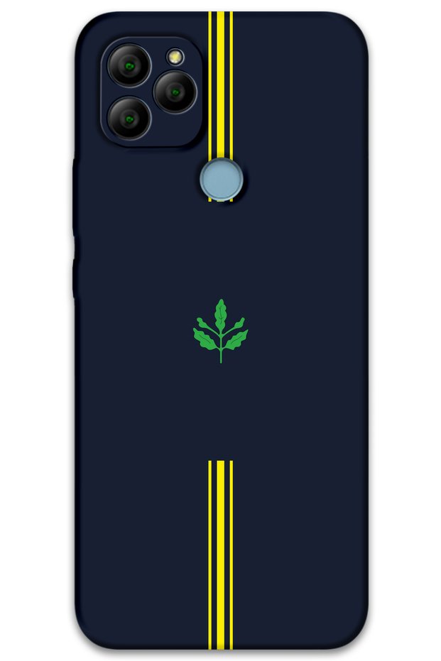 General Mobile Gm 21 Case Hd Pattern Printed Back Cover - Yellow Navy Blue