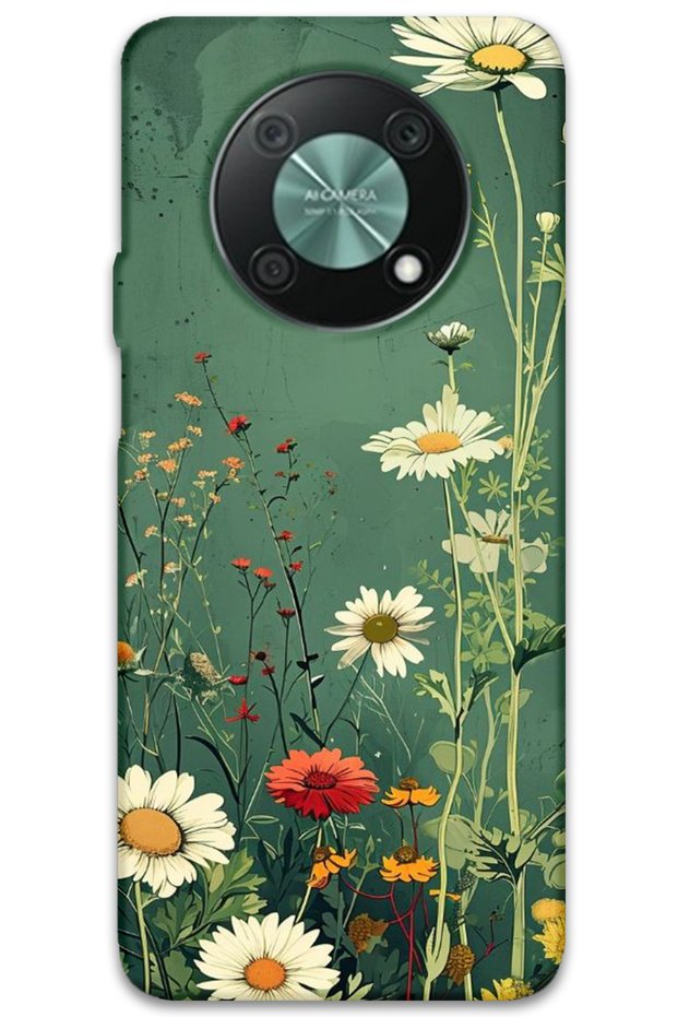 Huawei Nova Y90 Case Hd Pattern Printed Back Cover - Green Daisy