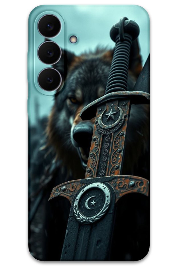 Samsung Galaxy S25 Fe Case Hd Pattern Printed Back Cover - Moon Star Sword